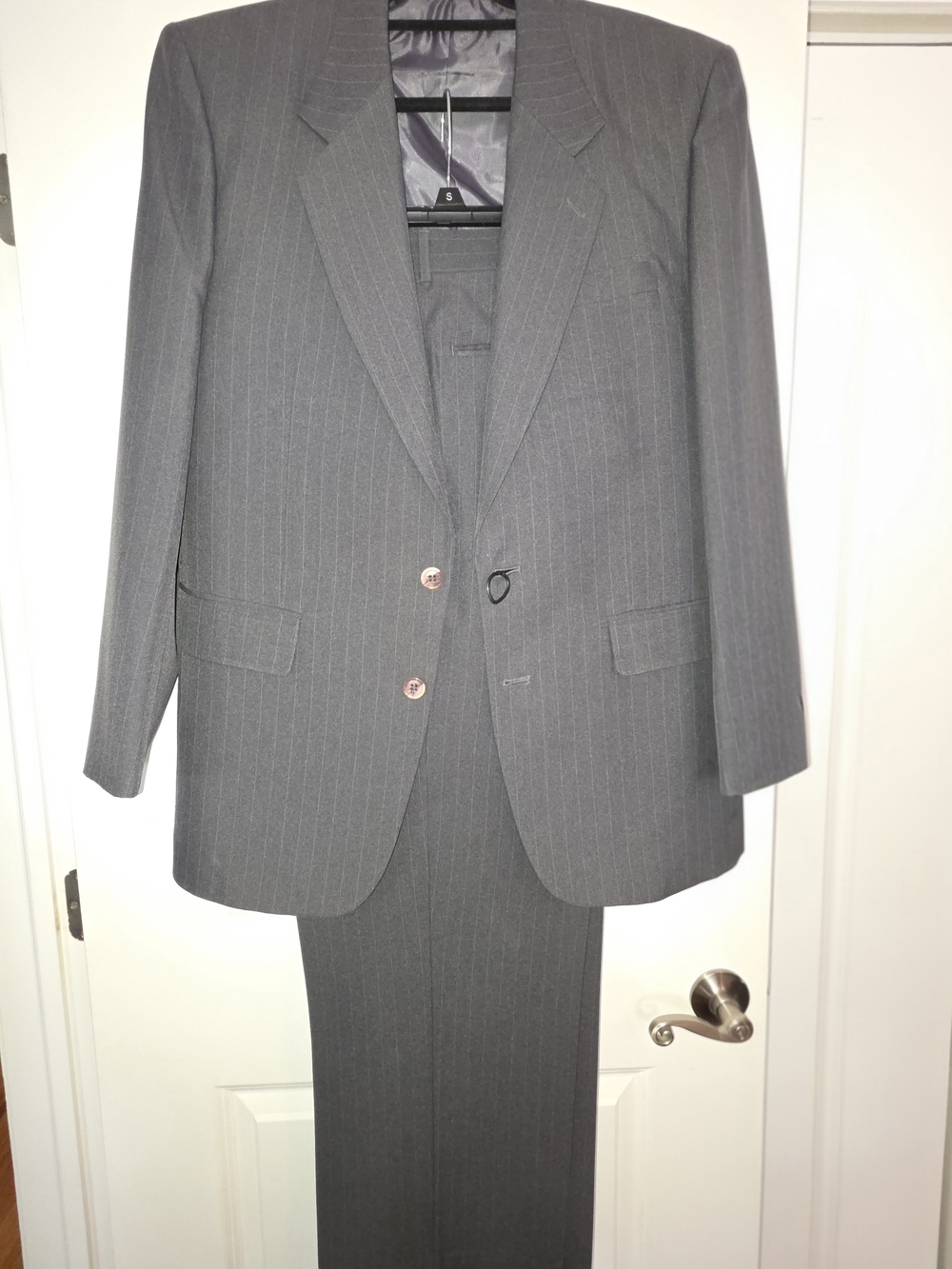 Haband Gray Pinstripe Men's Suit Jacket & Pants